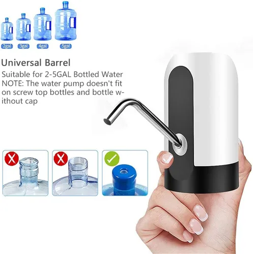 Miniatura 3 de Dispensador de botellas de agua, bomba de agua para botellas de 5 galones, carga USB, batería recargable, dispensador de jarra portátil