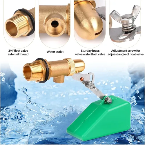 Miniatura 3 de 1/2" 3/4" Copper Water Float Valve With 3 Meters Tape DN15/DN20 Brass Level Control Ball(DN15 And Tape)