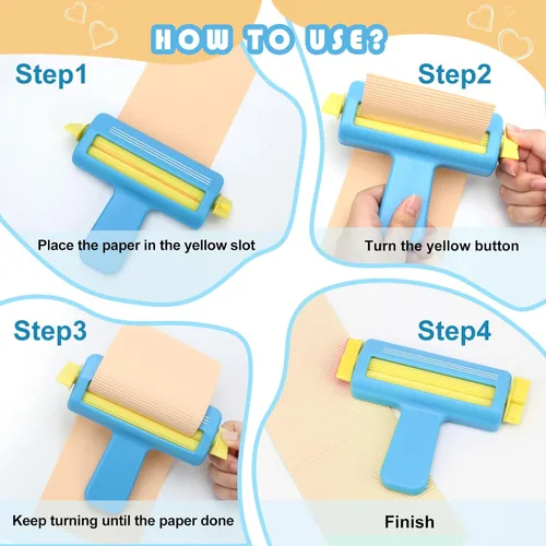Miniatura 5 de Crimpadora de papel para manualidades, herramienta para hacer moldeador de ondas, manualidades de bricolaje (azul)