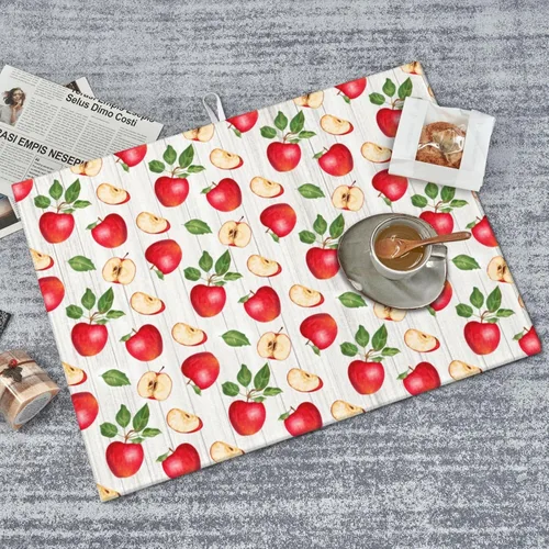 Miniatura 8 de Apple Orchard - Tapete de secado de platos de grano de madera de 18 x 24 pulgadas para encimera de cocina, almohadilla absorbente de microfibra