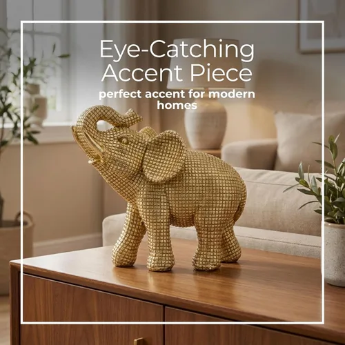 Miniatura 4 de Figura decorativa de elefante de resina para decoración del hogar y el baño, estatua de adorno para escritorio de oficina, sala de estar