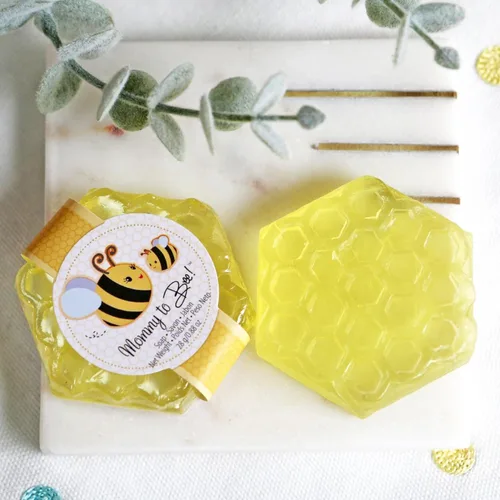 Miniatura 4 de Kate Aspen Jabón de panal perfumado con miel dulce y flores frescas, recuerdo de baby shower, mamá a abeja, 1 unidad