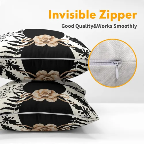 Miniatura 3 de Kawani Fundas de almohada de conejo de Pascua de 16x16 pulgadas, juego de 2 fundas de almohada decorativas de conejo negro floral de Pascua