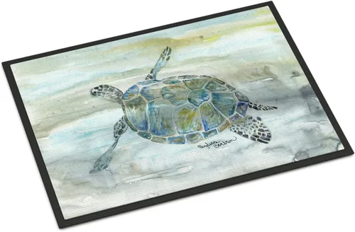 Miniatura 14 de Caroline's Treasures SC2009MAT - Tapete de acuarela pelícano marrón de 18 x 27 pulgadas, para interiores y exteriores, para entrada, antideslizante