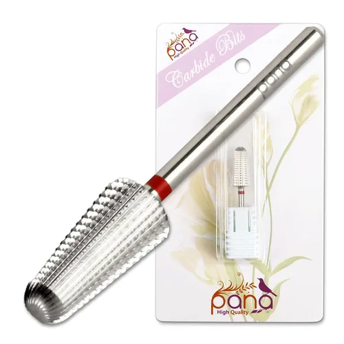 Miniatura 11 de PANA - Broca volcanita de carburo para uñas, de dos vías para zurdos y diestros – Rápida extracción del acrílico o gel duro – vástago de 3/32