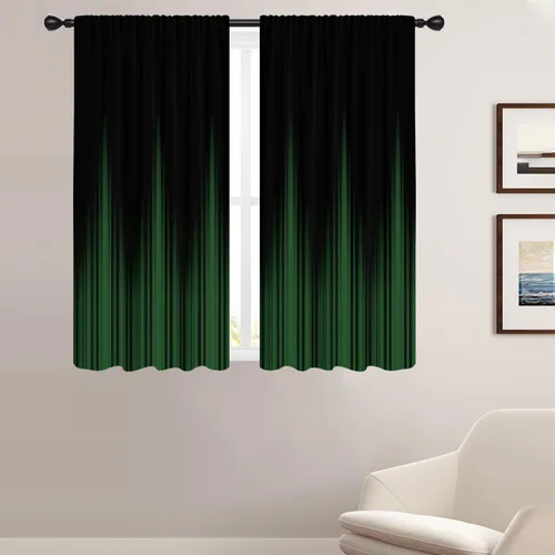 Miniatura 8 de Coxila Cortinas 100% opacas en negro y beige de 42 x 63 pulgadas, cortinas góticas degradadas con aislamiento térmico para dormitorio