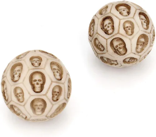 Miniatura 5 de 2 unids/set cráneo resina balonmano fitness bola masaje bola resina mano vuelta salud ejercicio alivio estrés bolas baoding