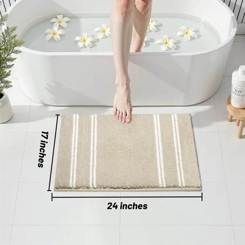 Miniatura 2 de Alfombras de baño antideslizantes, lavables, de 24 x 17 pulgadas, ultra suaves, súper absorbentes, para suelo de baño, alfombra de baño de chenilla
