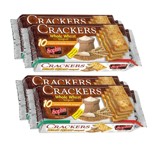 Sophia Cracker - Galletas italianas de trigo integral de 8.8 onzas (paquete de 4) | Galletas integrales para aperitivos y tablas de queso, galletas