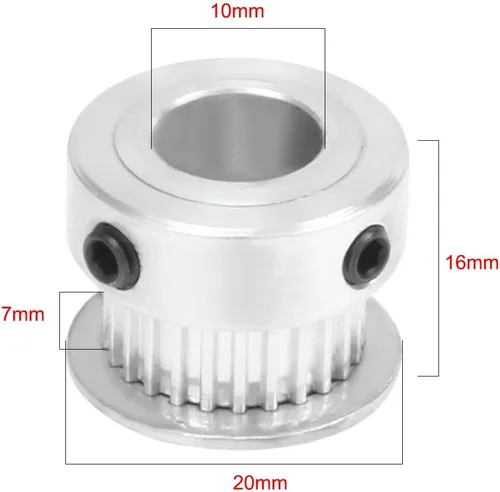 Miniatura 5 de uxcell Aluminio 25 dientes 0.394 in diámetro 0.080 in Pitch correa dentada polea para correa de 0.236 in