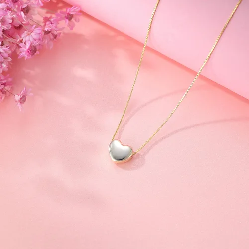 Miniatura 7 de SLUYNZ Collar con colgante de corazón de plata de ley 925 genuina para mujer, gargantilla simple y dulce corazón