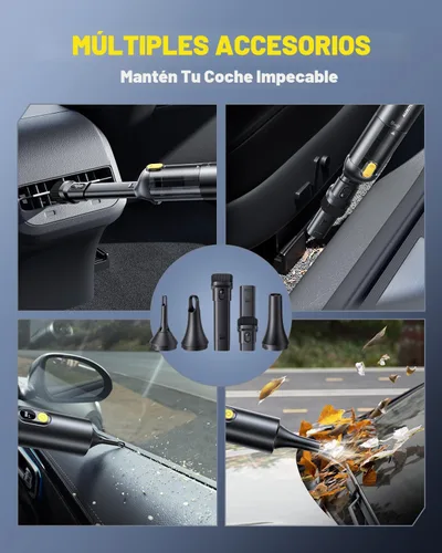 Miniatura 4 de AUXITO Aspiradora de Coche Portátil Inalámbrica 14000 Pa de Succión, Aspiradora de Mano Sopla y Aspira 2 en 1, Aspiradora Pequeña de Mano para Negro