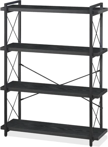 Miniatura 11 de HCHQHS Estantería Pequeña, Estantería Industrial Ajustable de 3 Niveles, Estantería Abierta Rústica, Estanterías Horizontales de Madera y Metal