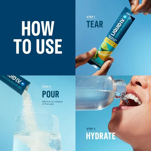 Miniatura 4 de Liquid I.V.® Multiplicador de Hidratación - Paquete Variado - Lima Limón, Fruta de la Pasión, Fresa, Ponche Tropical Mezcla de Bebida en Polvo