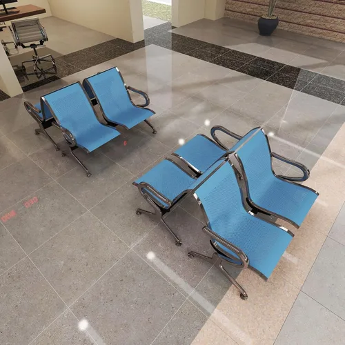 Miniatura 37 de Kinfant Silla de sala de espera de 2 asientos, sillas de recepción de invitados de oficina con respaldo ergonómico, banco de espera de aeropuerto