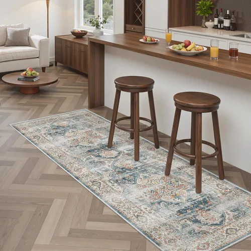 Miniatura 222 de Madane Tapete lavable de 2 x 10 pies para pasillo, cocina, recibidor, clásico, suave, antideslizante para interiores, casa de campo, baño, sala
