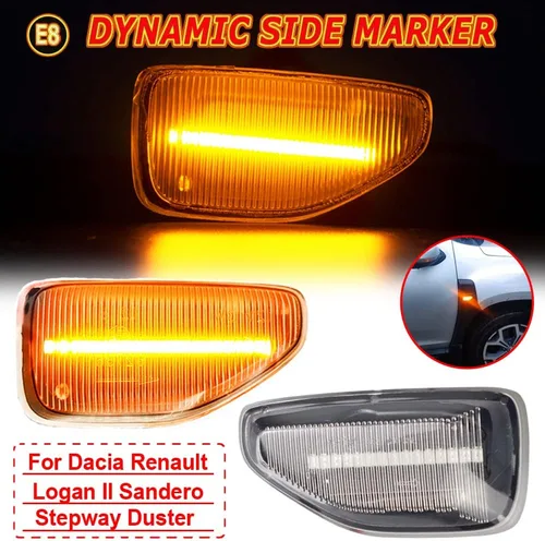 Miniatura 4 de Lámpara de señal de giro LED para guardabarros delantero, luz de marcador lateral compatible con Dacia Sandero 2 Logan 2 Duster 2 Renault Stepway