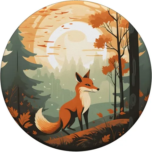 Miniatura 3 de PopGrip intercambiable retro de zorro en un bosque de otoño