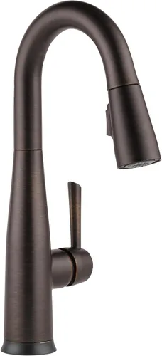 Miniatura 16 de Grifo de Fregadero de Barra Delta Essa Negro Mate con Rociador Desplegable, Grifo Moderno de Fregadero de Preparación de Un Solo Orificio, Una Sola