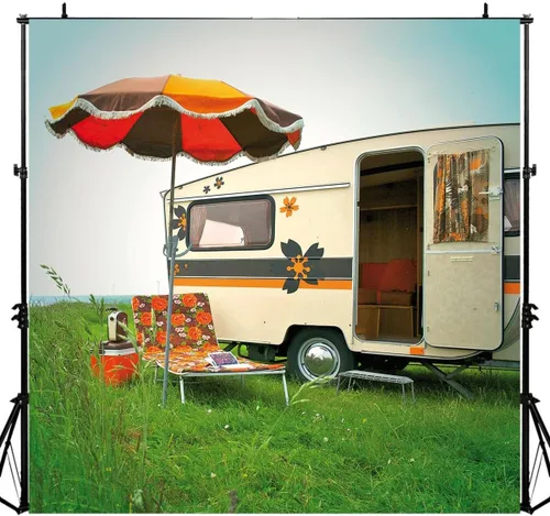 Miniatura 8 de Fondo de fiesta de camping para decoración de pared, campo de campo, sol, ocio, fiesta, fotografía, fondo, 5 x 5 pies, retrato de fotografía