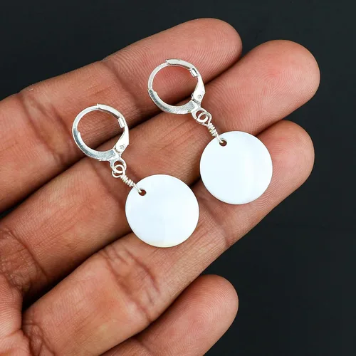Miniatura 17 de Aretes de aro de cristal afganita natural Piedras afganas de alto grado Aretes chapados en plata Gota lisa Joyas de piedras preciosas hechas