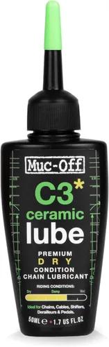 Miniatura 10 de Muc-Off C3 lubricante de cadena de cerámica en seco, 120 mililitros - Lubricante de cadena de bicicleta premium con tinte trazador UV - Formulado