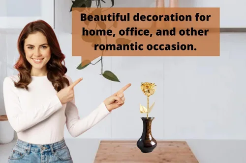 Miniatura 7 de Rosa natural bañada en oro de 24 quilates con caja de regalo roja para hombres y mujeres, 6 pulgadas de largo, la mejor opción de regalo en el día