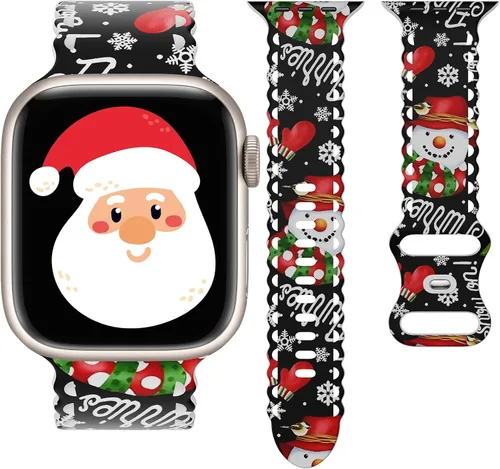 Miniatura 23 de Correa de encaje floral compatible con Apple Watch de 40mm 44mm 46mm 41mm 45mm 38mm 42mm 49mm, mujeres, correa deportiva de repuesto de silicona E