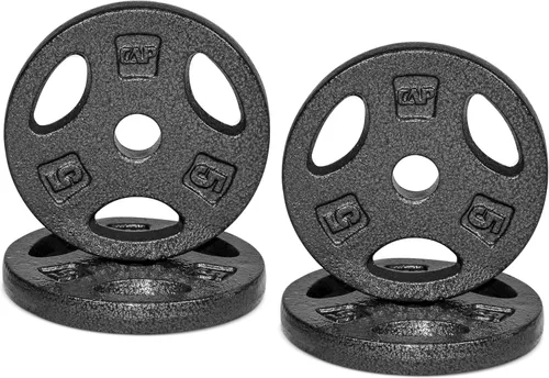 CAP Barbell Placas de peso de agarre estándar de 1 pulgada Negro