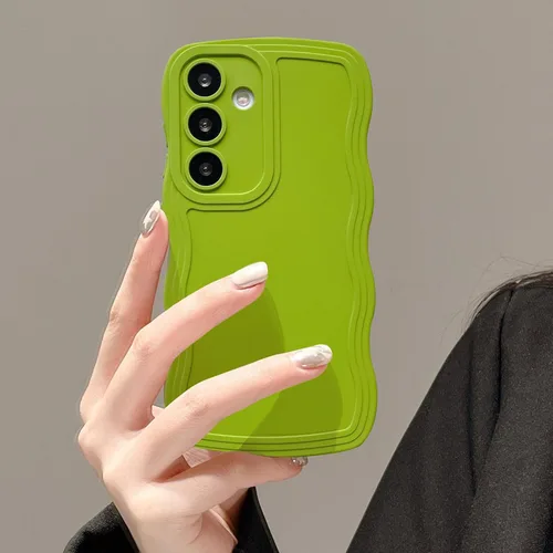 Miniatura 33 de UEEBAI Funda de silicona con marco de ola para Samsung Galaxy S22 5G, funda de teléfono con marco de ola linda, ajuste delgado, amortiguador de Negro