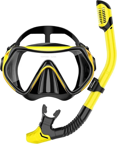 Miniatura 9 de Equipo de esnórquel para adultos, juego de esnórquel máscara de buceo, gafas de natación para adultos con cubierta de nariz, vidrio templado HD