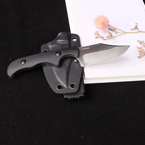 Miniatura 7 de MASALONG kni232 EDC 9Cr14MOV Cuchillo de acero inoxidable duro Cuchillos de hoja fija para acampar (cuchillo de carnicero B)