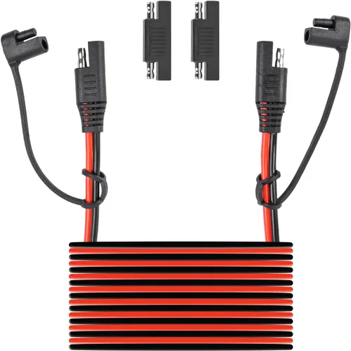 Miniatura 6 de [Versión actualizada] Abrazaderas de cocodrilo con clip de batería de 3.2 pies al conector SAE, cable de extensión de cargador solar de 14
