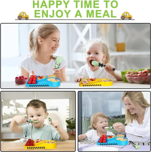 Miniatura 4 de Deinyi Utensilios de Construcción para Niños Pequeños - Tenedores y Cucharas para Niños Pequeños - Utensilios de Camiones de Construcción para Niños