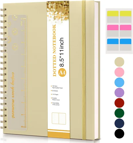 Miniatura 44 de Lined Spiral Notebook Journal 8.5” x 11”, A4 Large Notebooks for Women Men, College Ruled Journal, 100 GSM Paper, Plastic Hardcover Spiral Bound