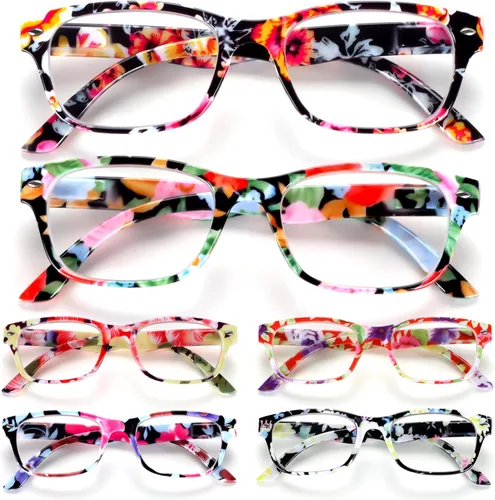 Miniatura 11 de BLOEXCLU Paquete de 6 lentes de lectura para mujeres y hombres, bloqueo de luz azul, bisagra de resorte, lectores de computadora, antifatiga