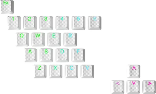 Miniatura 16 de Conjunto de teclas de goma Ranked Doble disparo translúcido Perfil OEM para teclado mecánico de juegos (Café Cuarzo, 23 teclas)