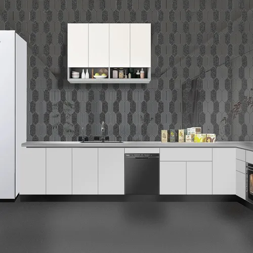Miniatura 2 de Azulejo de pared para cocina, azulejos de espejo acrílico autoadhesivos, azulejos largos hexagonales para cocina, sala de estar, baño, 13.6 x 11.8