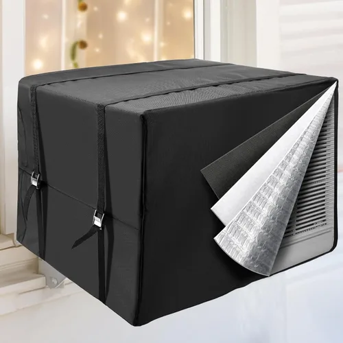 Miniatura 8 de Cubiertas de aire acondicionado para unidades de ventana, aislamiento de 3 capas, cubierta exterior de CA con correa de hebilla de metal, toldo