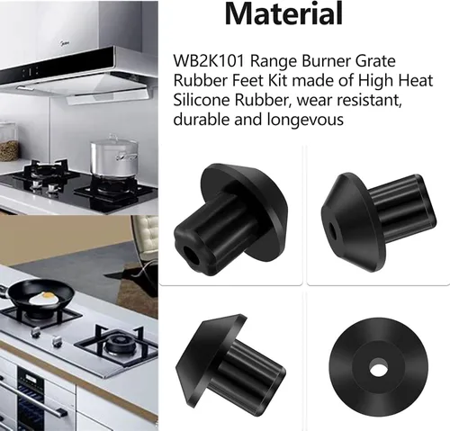 Miniatura 4 de Paquete de 16 patas de goma WB2K101 para quemador GEKenmore Hotpoint WB02K0101 247410 AP2622260 PS241358