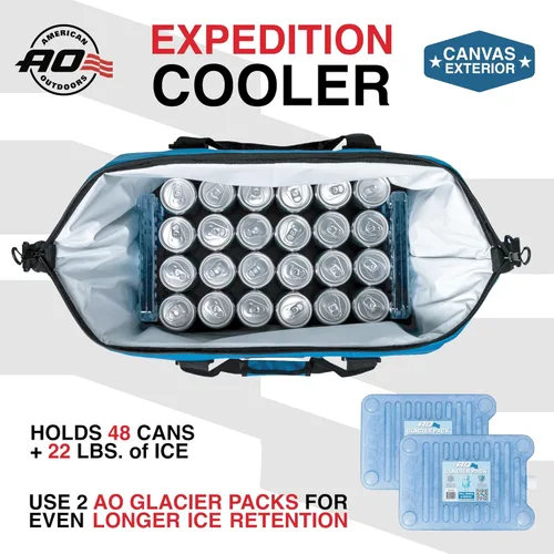 Miniatura 26 de Bolsa de enfriador AO Coolers Expedition de lona con lados blandos, a prueba de fugas, aislada, ligera Azul marino