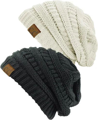 Miniatura 19 de Gorro a la moda de tejido suave abultado, cálido y elástico de C.C