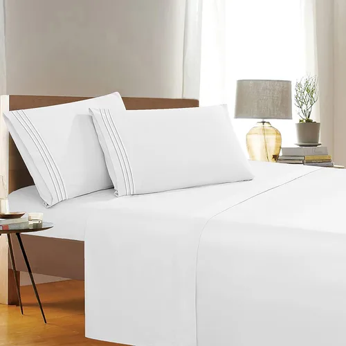 Miniatura 31 de Elegant Comfort 1500 Premier Resistente a Arrugas y Decoloración de Calidad Hotel Juego de Sábanas de 4 Piezas Ultra Suave Lujoso Incluye Sábana
