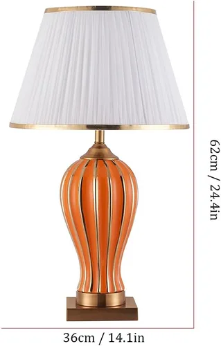 Miniatura 2 de Lámpara de mesa de cerámica china para sala de estar, decoración retro, lámpara de escritorio, dormitorio, cama, lámpara de luz cálida, estudio