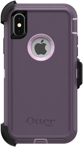 OtterBox Defender Series - Estuche para teléfono celular, edición sin pantalla, para iPhone Xs y iPhone X Morado nebulosa (orquídea