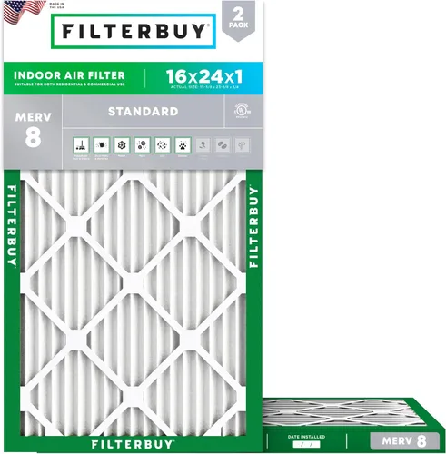 Miniatura 15 de Filterbuy Filtro de aire MERV 8 de 8 x 14 x 1 pulgadas para defensa contra el polvo y las alergias (paquete de 2), filtros electrostáticos plisados