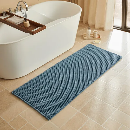 Miniatura 79 de Triohero Tapete de baño con diseño de gofre, tapete de baño pequeño y bohemio, antideslizante, lavable, ultra suave, súper absorbente, de secado