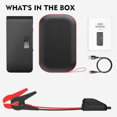 Miniatura 9 de BooKoo Arrancador de Batería de Coche 4000A, Cables de Puente de Batería Portátiles de 16000mAh para Automóviles 8L de Gasolina 7L de Motores