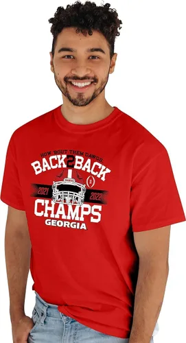 Blue 84 NCAA - Camiseta para hombre, con licencia oficial de Georgia Bulldogs National Champs 2022-2023, 2X, color rojo