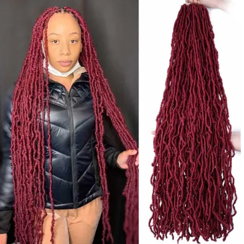 Miniatura 30 de 6 Paquetes Soft Locs Cabello de Ganchillo Pre Looped Faux Locs Trenzas de Ganchillo Goddess Locs Dreadlocs Cabello Sintético Para Mujeres Negras 1b